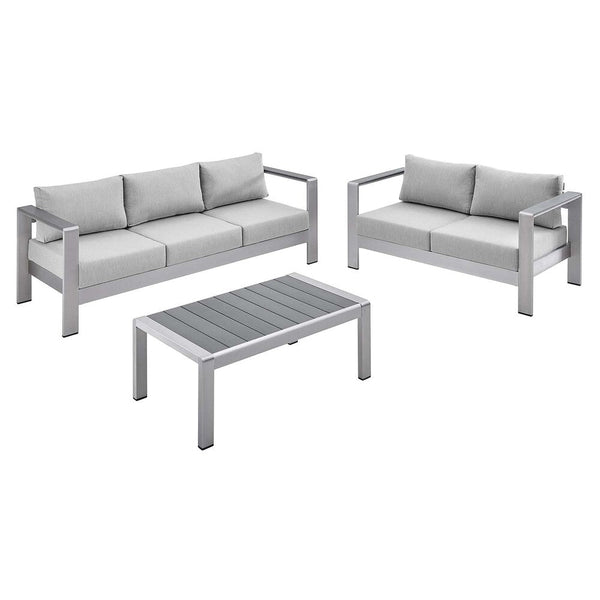 Modway Shore Sunbrella® Fabric Outdoor Patio Aluminum 3 Piece Set - EEI-4313