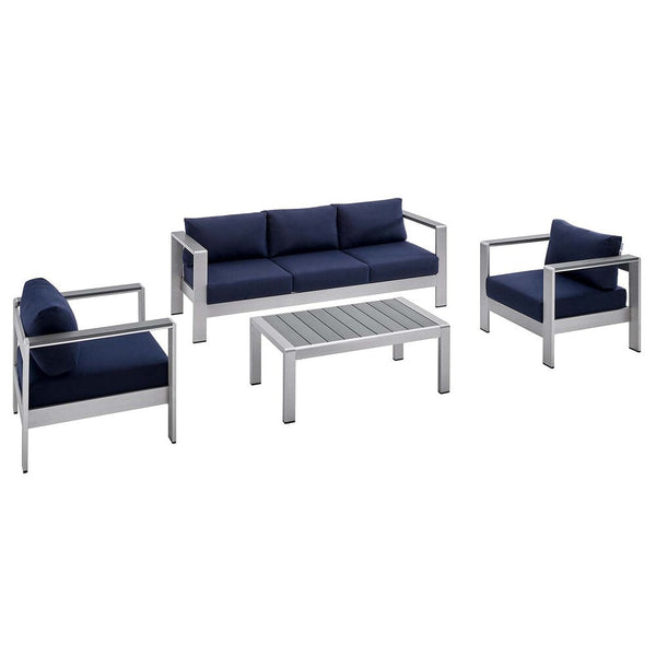 Modway Shore Sunbrella® Fabric Outdoor Patio Aluminum 4 Piece Set - EEI-4316  1