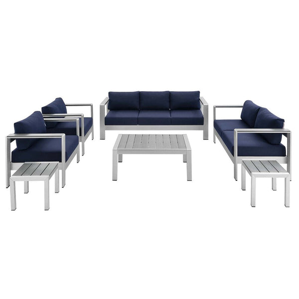 Modway Shore Sunbrella® Fabric Outdoor Patio Aluminum 7 Piece Set - EEI-4322  1