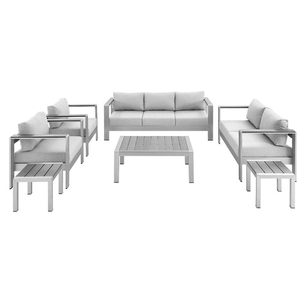 Modway Shore Sunbrella® Fabric Outdoor Patio Aluminum 7 Piece Set - EEI-4322