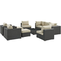 Modway Sojourn 10 Piece Outdoor Patio Sunbrella® Sectional Set - EEI-1888  5