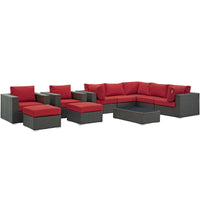 Modway Sojourn 10 Piece Outdoor Patio Sunbrella® Sectional Set - EEI-1888  3