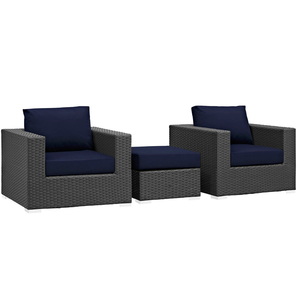 Modway Sojourn 3 Piece Outdoor Patio Sunbrella® Sectional Set - EEI-1891  2