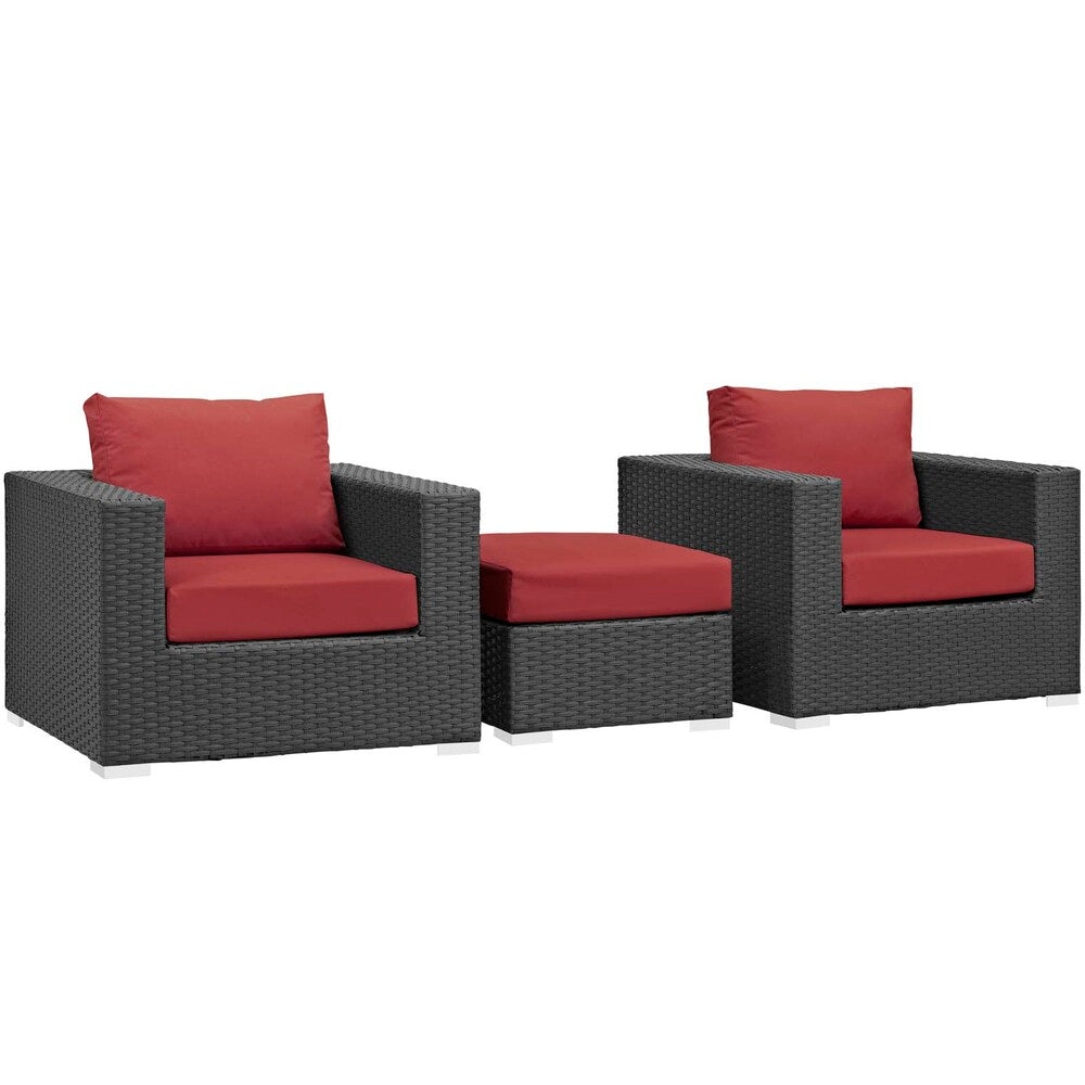 Modway Sojourn 3 Piece Outdoor Patio Sunbrella® Sectional Set - EEI-1891  3