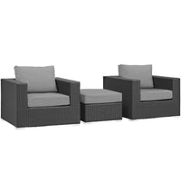 Modway Sojourn 3 Piece Outdoor Patio Sunbrella® Sectional Set - EEI-1891  1