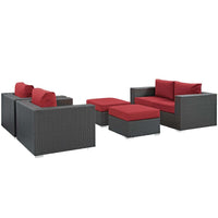 Modway Sojourn 5 Piece Outdoor Patio Sunbrella® Sectional Set - EEI-1879  3