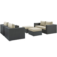 Modway Sojourn 5 Piece Outdoor Patio Sunbrella® Sectional Set - EEI-1879  5