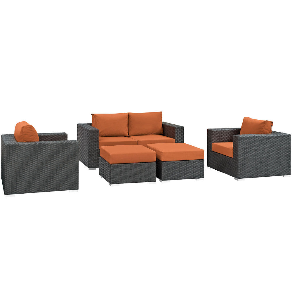 Modway Sojourn 5 Piece Outdoor Patio Sunbrella® Sectional Set - EEI-1879  4