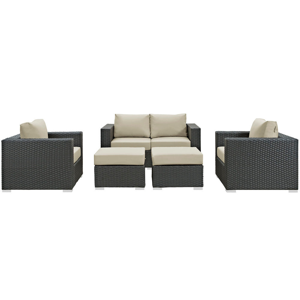 Modway Sojourn 5 Piece Outdoor Patio Sunbrella® Sectional Set - EEI-1879  6