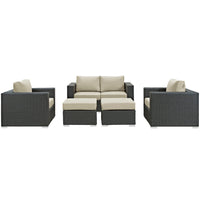 Modway Sojourn 5 Piece Outdoor Patio Sunbrella® Sectional Set - EEI-1879  6