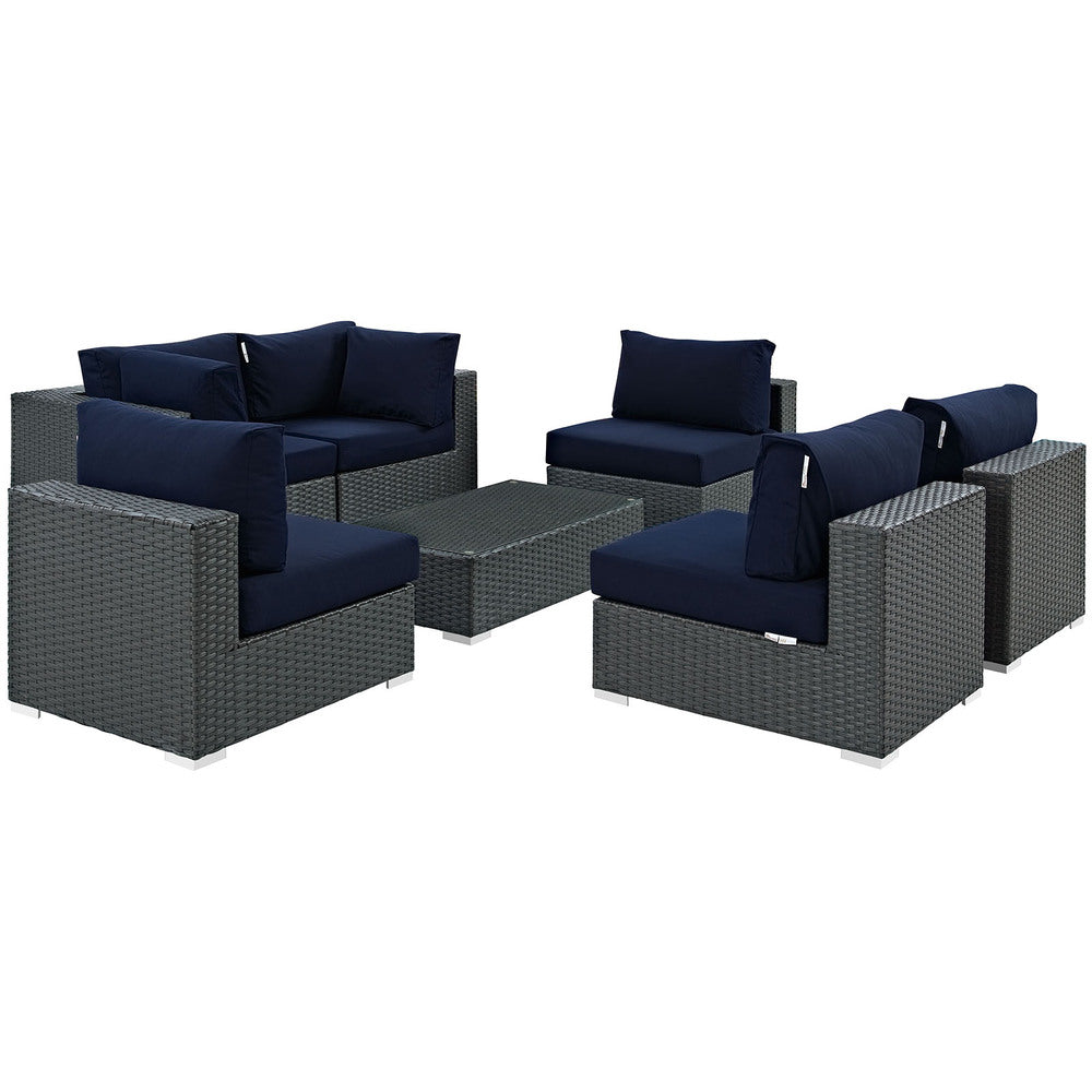 Modway Sojourn 7 Piece Outdoor Patio Sunbrella® Sectional Set - EEI-1883  2