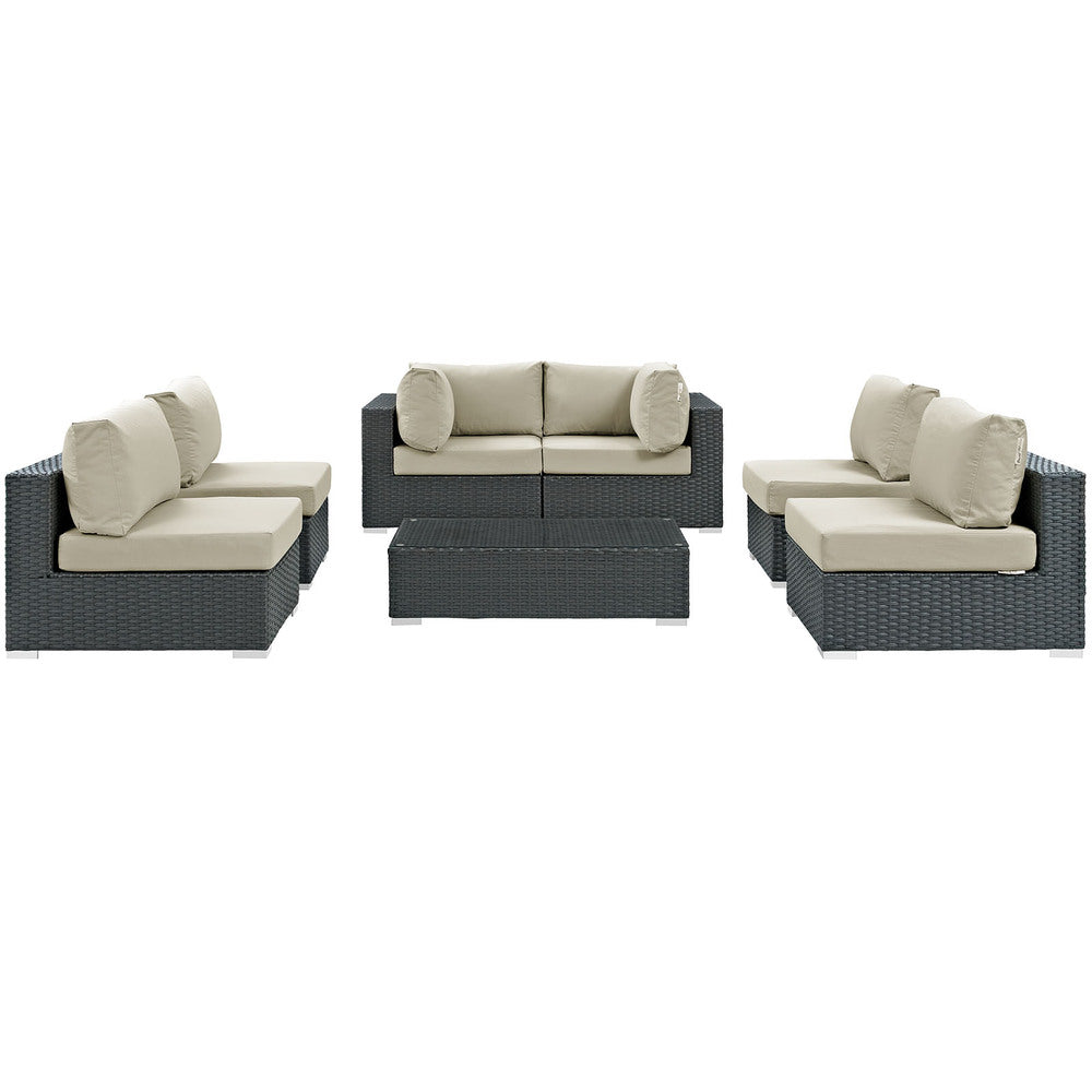 Modway Sojourn 7 Piece Outdoor Patio Sunbrella® Sectional Set - EEI-1883  5