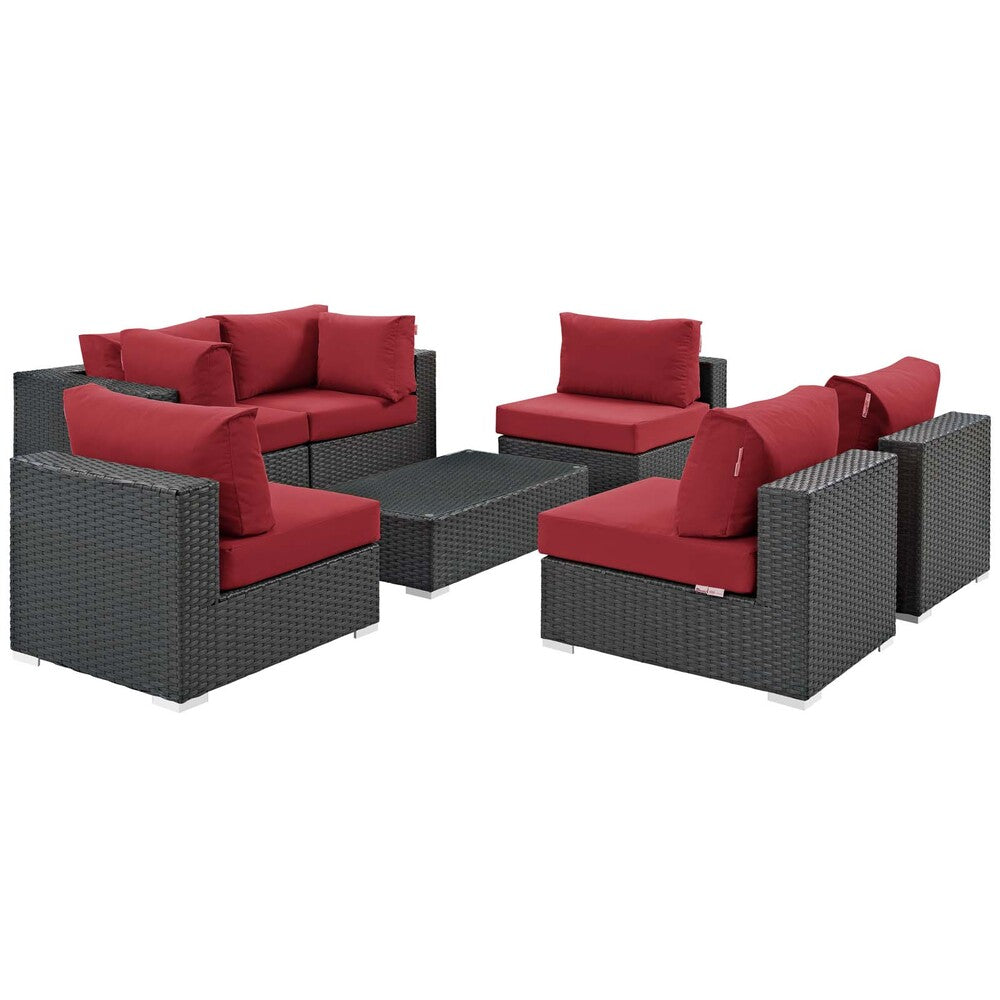 Modway Sojourn 7 Piece Outdoor Patio Sunbrella® Sectional Set - EEI-1883  3