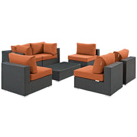 Modway Sojourn 7 Piece Outdoor Patio Sunbrella® Sectional Set - EEI-1883  4