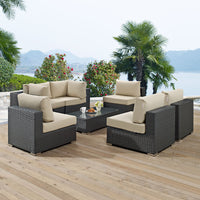 Modway Sojourn 7 Piece Outdoor Patio Sunbrella® Sectional Set - EEI-1883  11