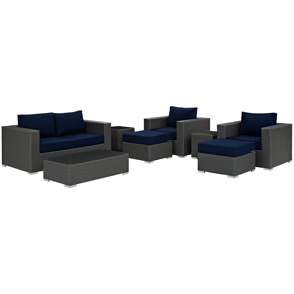 Modway Sojourn 8 Piece Outdoor Patio Sunbrella® Sectional Set - EEI-1880  2