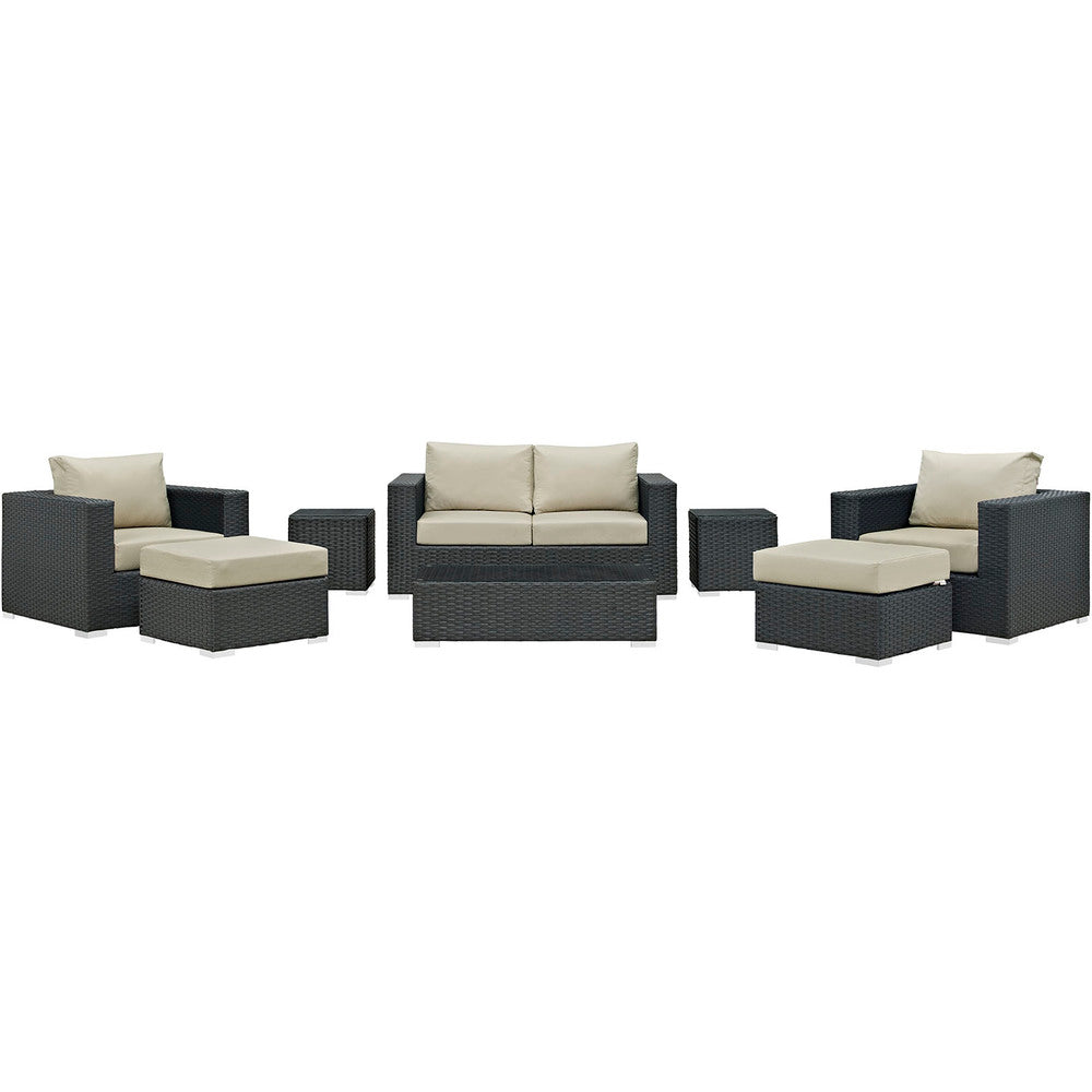 Modway Sojourn 8 Piece Outdoor Patio Sunbrella® Sectional Set - EEI-1880  5