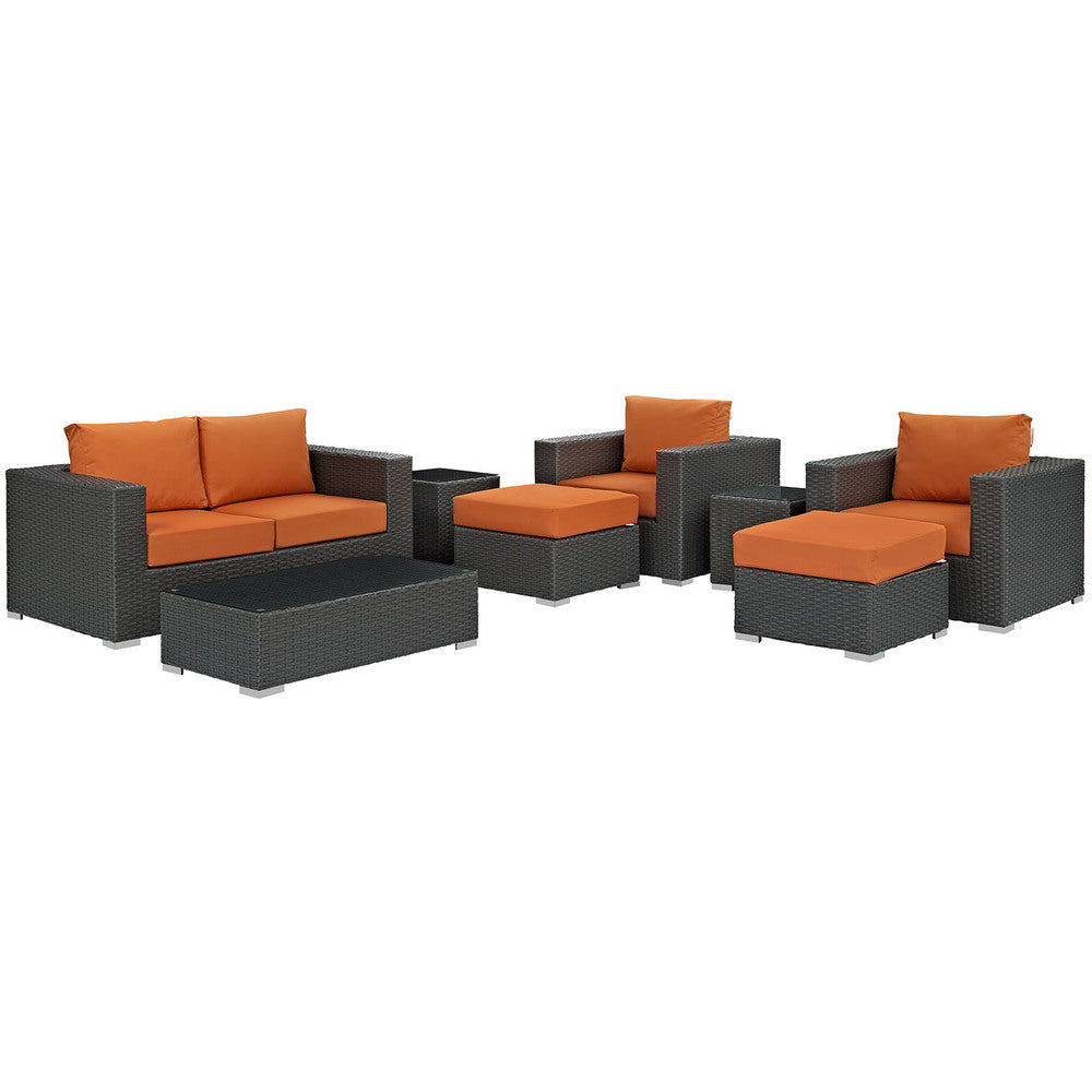 Modway Sojourn 8 Piece Outdoor Patio Sunbrella® Sectional Set - EEI-1880  4