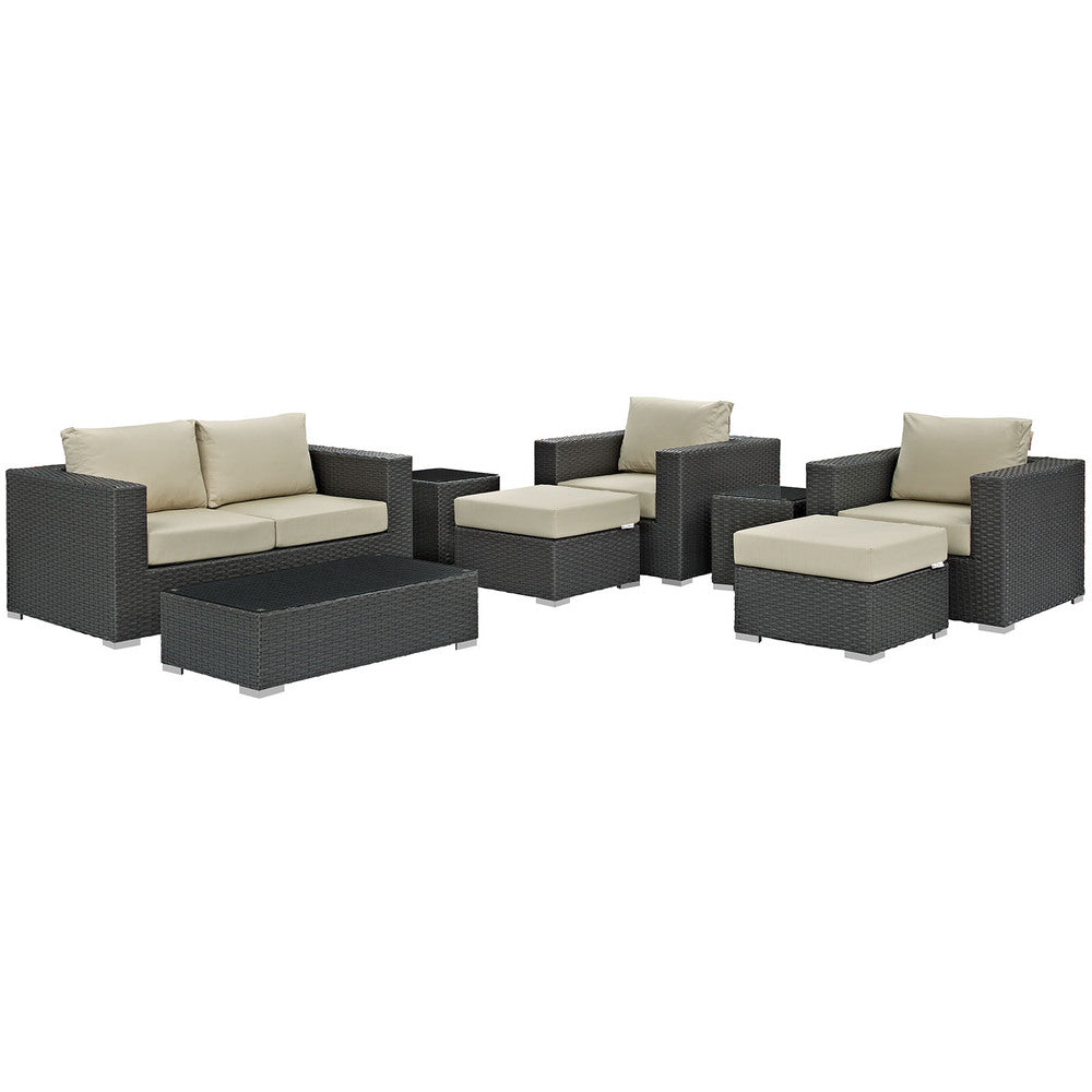 Modway Sojourn 8 Piece Outdoor Patio Sunbrella® Sectional Set - EEI-1880