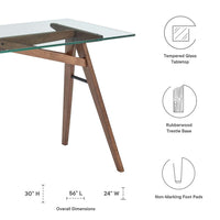 Modway Steadfast Glass Top Office Desk - EEI-4580  7