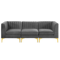 Modway Triumph Channel Tufted Performance Velvet 3-Seater Sofa - EEI-4347  3