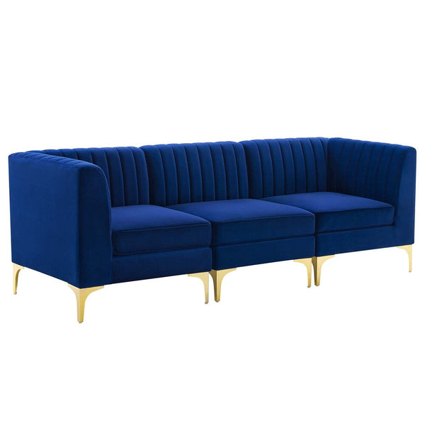 Modway Triumph Channel Tufted Performance Velvet 3-Seater Sofa - EEI-4347  1