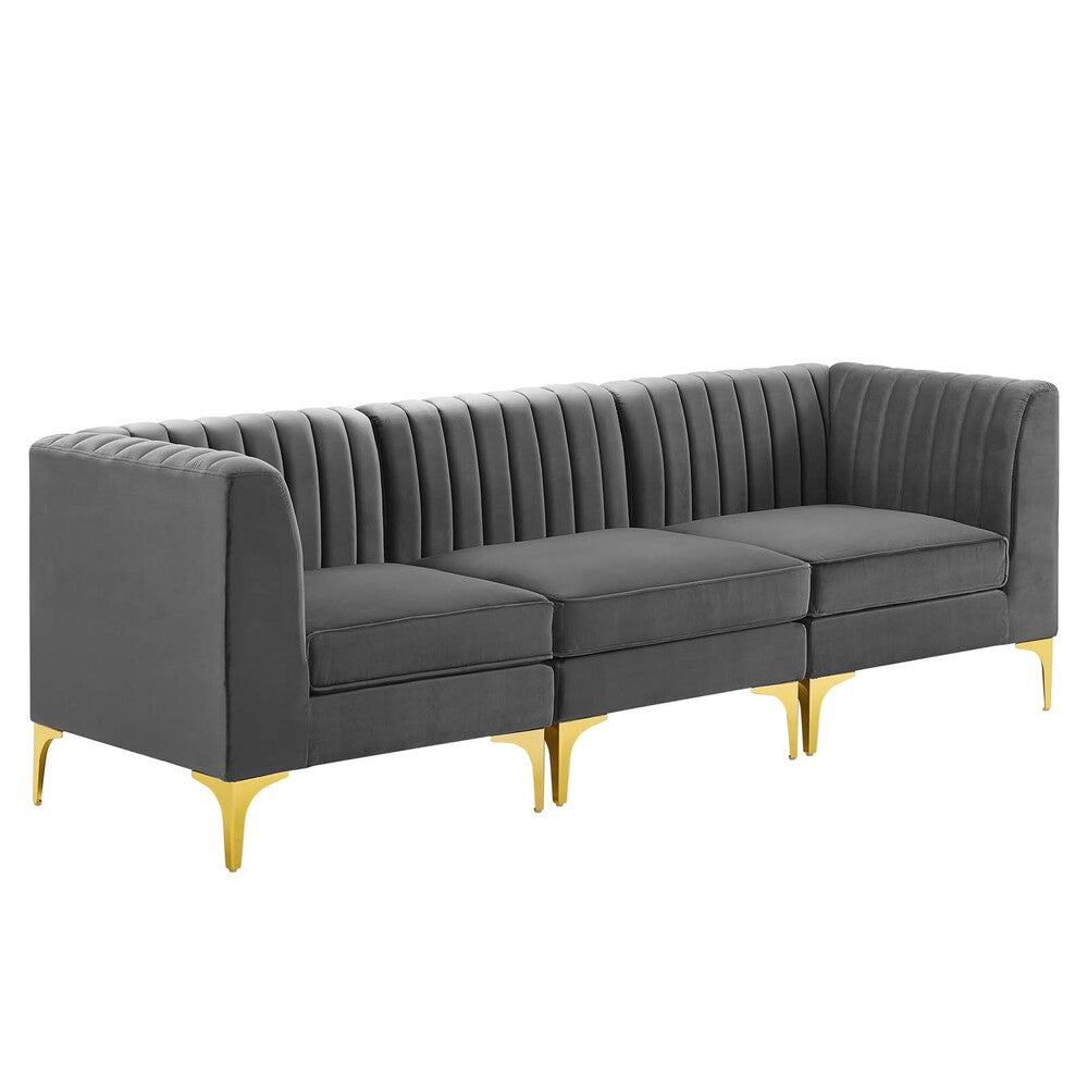 Modway Triumph Channel Tufted Performance Velvet 3-Seater Sofa - EEI-4347