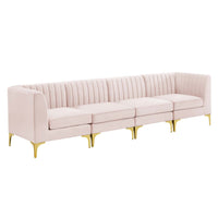 Modway Triumph Channel Tufted Performance Velvet 4-Seater Sofa - EEI-4348  2