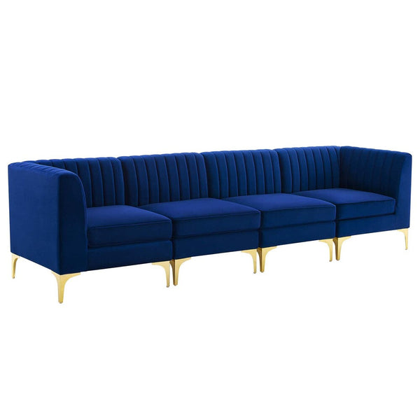 Modway Triumph Channel Tufted Performance Velvet 4-Seater Sofa - EEI-4348  1