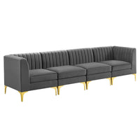 Modway Triumph Channel Tufted Performance Velvet 4-Seater Sofa - EEI-4348