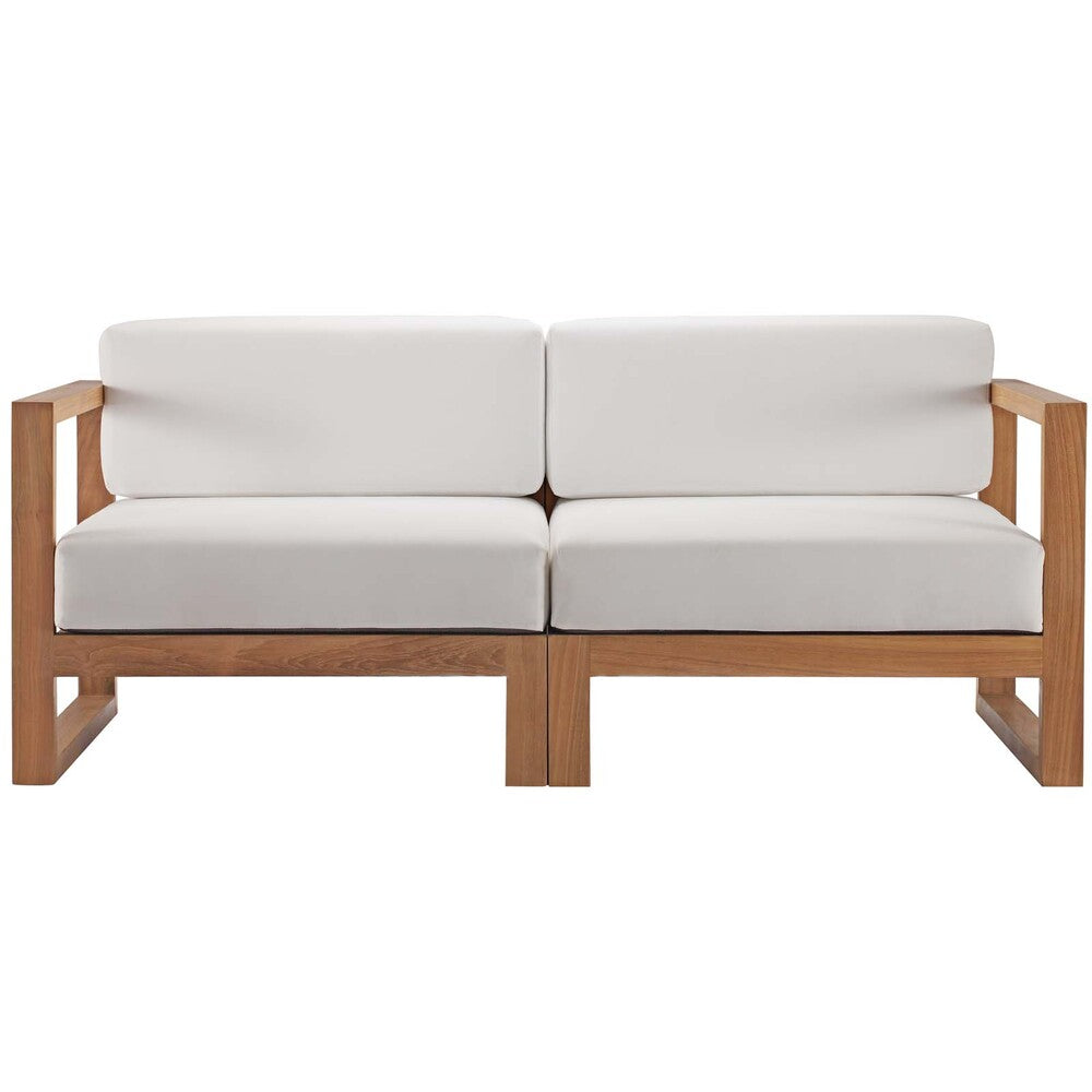 Modway Upland Outdoor Patio Teak Wood 2-Piece Sectional Sofa Loveseat - EEI-4256  1