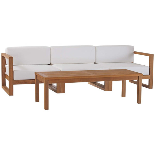 Modway Upland Outdoor Patio Teak Wood 4-Piece Furniture Set - EEI-4257