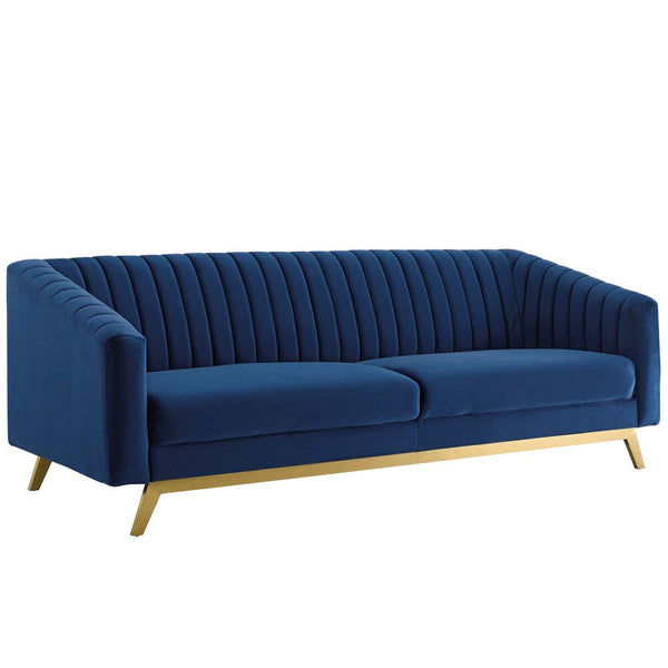 Modway Valiant Vertical Channel Tufted Performance Velvet Sofa - EEI-3403  1