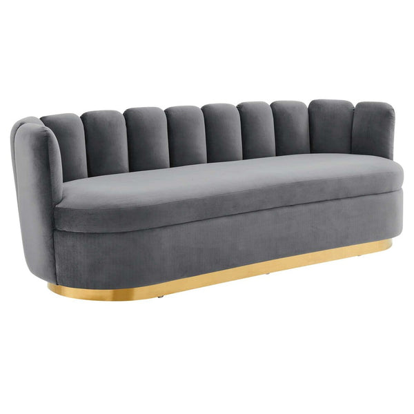 Modway Victoria Channel Tufted Performance Velvet Sofa - EEI-5017  1