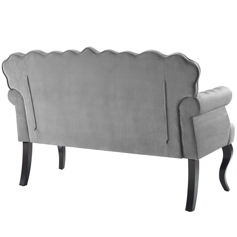 Modway Viola Chesterfield Button Tufted Loveseat Performance Velvet Settee - EEI-3373  2