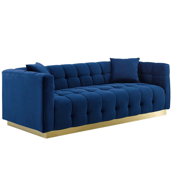 Modway Vivacious Biscuit Tufted Performance Velvet Sofa - EEI-3409  1