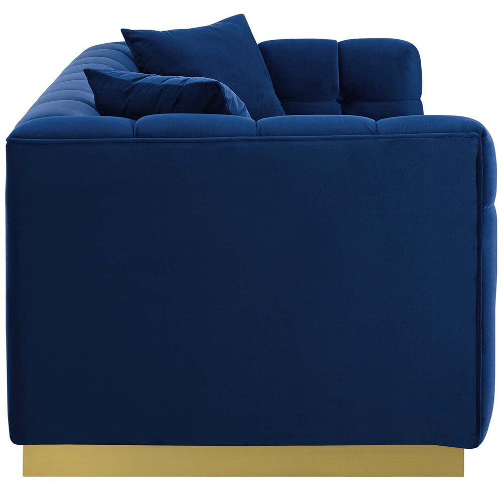 Modway Vivacious Biscuit Tufted Performance Velvet Sofa - EEI-3409  2