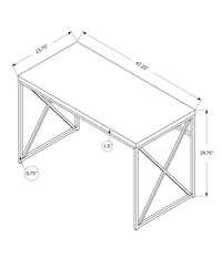 24" Taupe and Silver Computer Desk