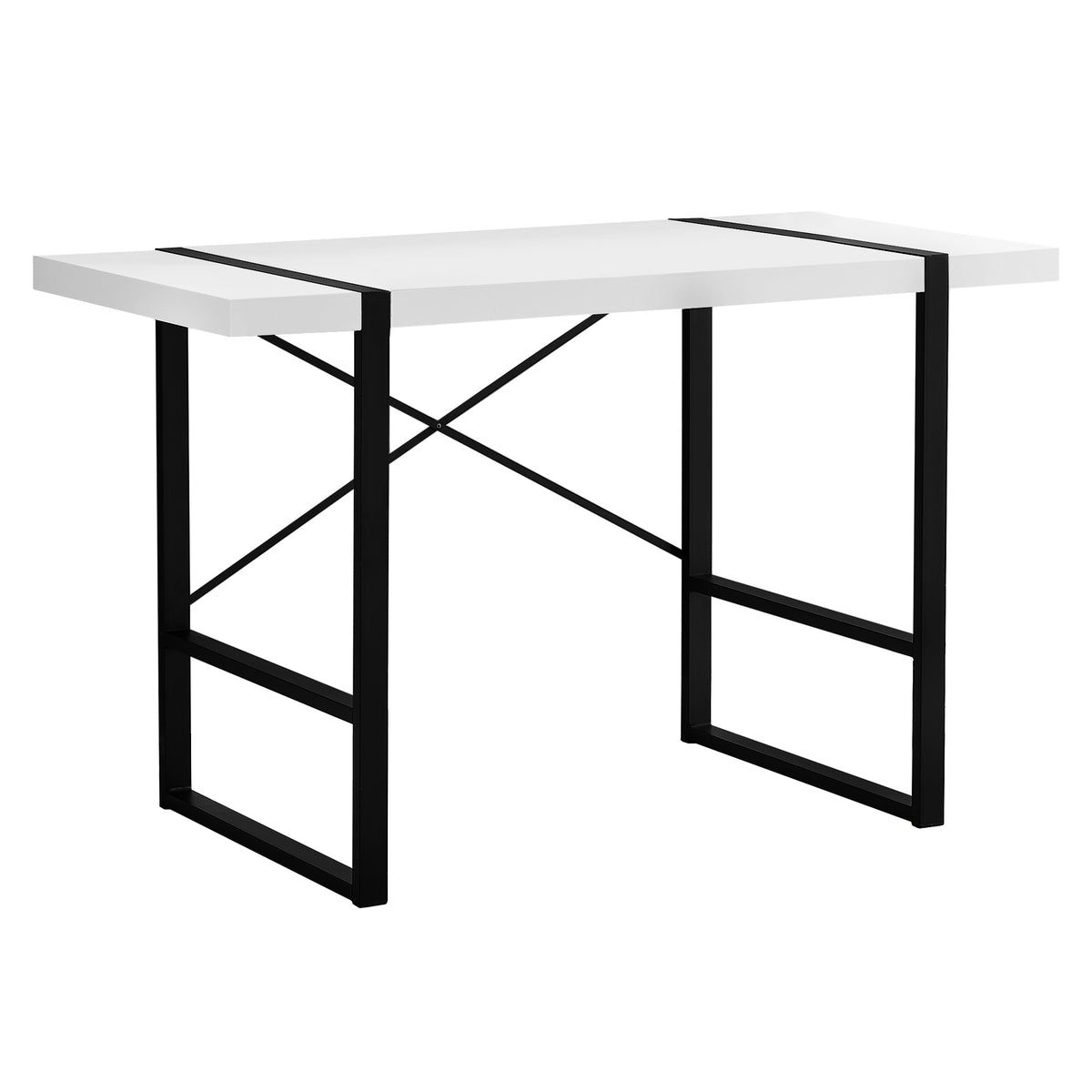 24" White and Black Computer Desk