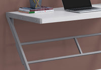 22" White and Silver Computer Desk