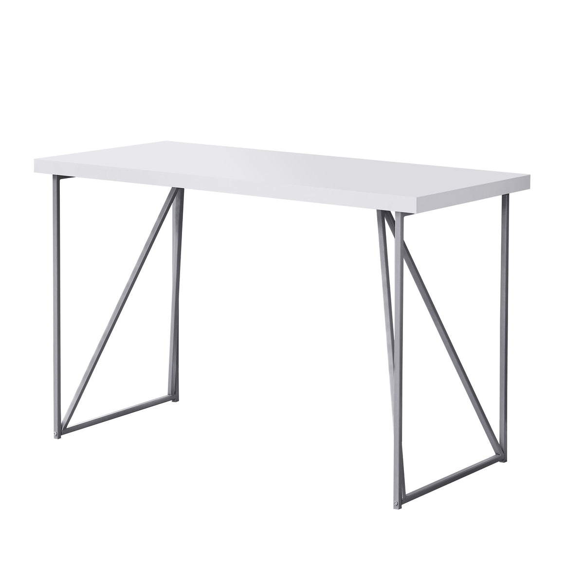 22" White and Silver Computer Desk