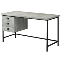 24" Taupe and Black Computer Desk With Three Drawers