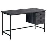 24" Taupe and Black Computer Desk With Three Drawers