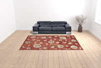 5' X 8' Sienna Floral Vine Wool Indoor Area Rug