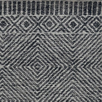 5'X7' Grey Black Hand Tufted Space Dyed Geometric Indoor Area Rug