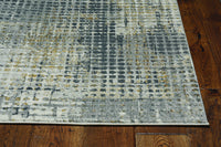 8'X10' Grey Machine Woven Abstract Graduated Dots Indoor Area Rug