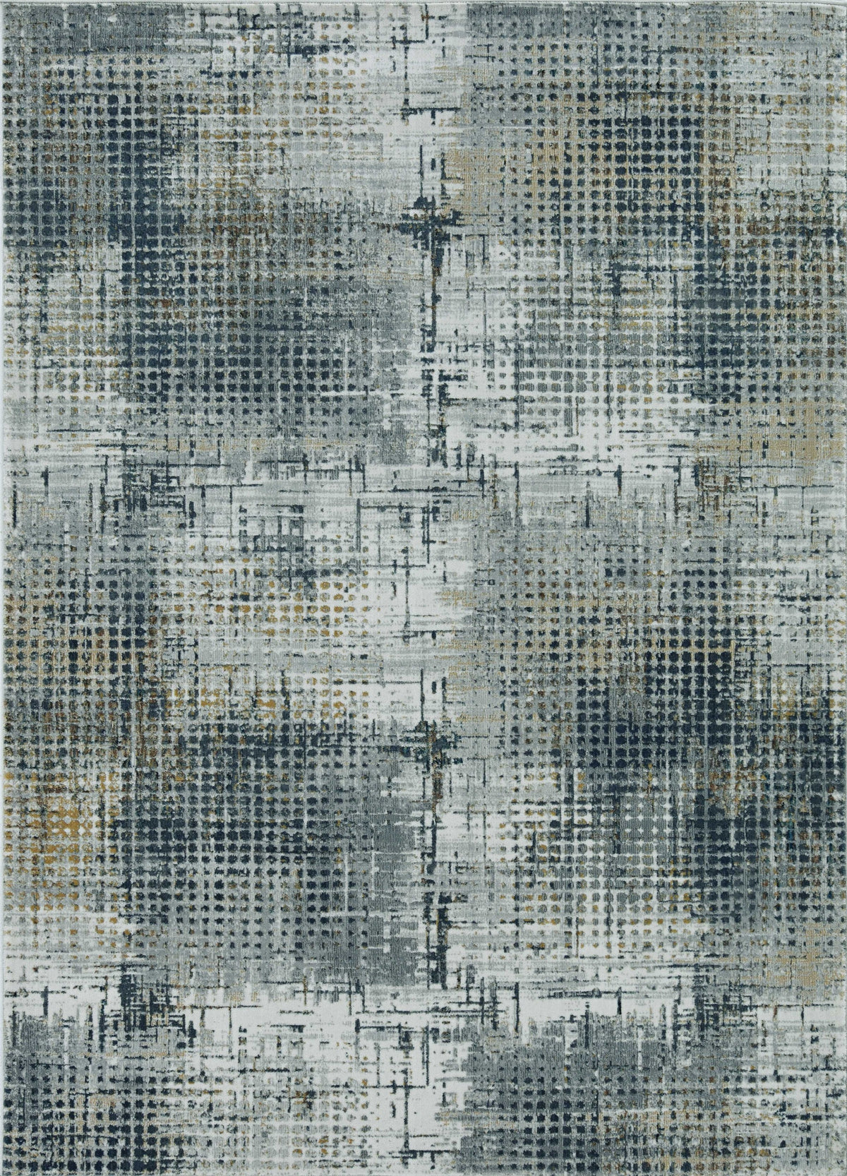 8'X10' Grey Machine Woven Abstract Graduated Dots Indoor Area Rug