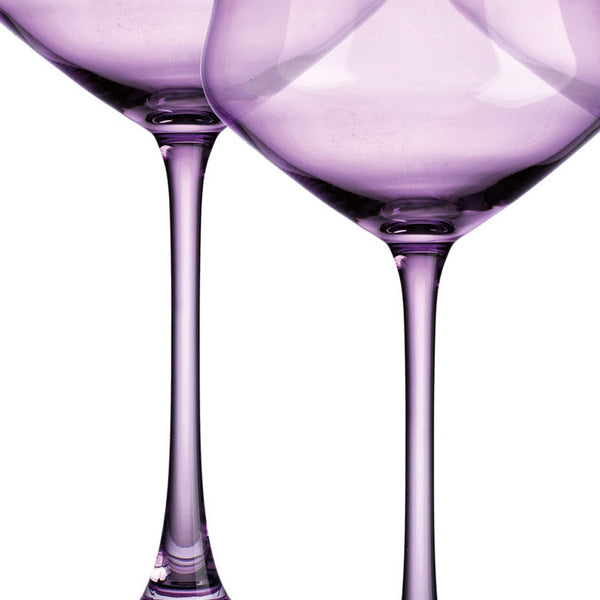 Set of Four Translucent Purple Coupe Glasses