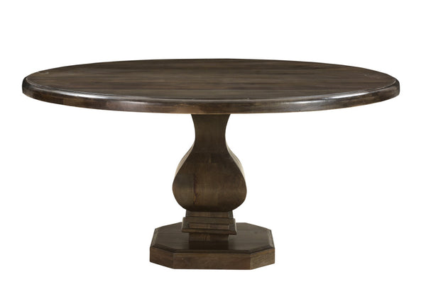 60" Dark Brown Solid Wood Dining Table