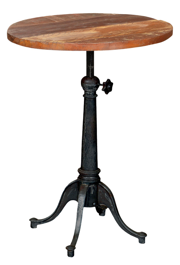 28" Black And Brown Solid Wood Round End Table